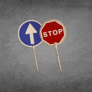 SEÑAL PASE-STOP ALUMINIO