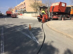 Microzanja para la  instalación de cámaras de video vigilancia en Constantí